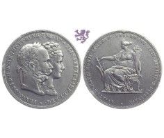 2 gulden, 1879. Franz Joseph I Silver Wedding Jubilee