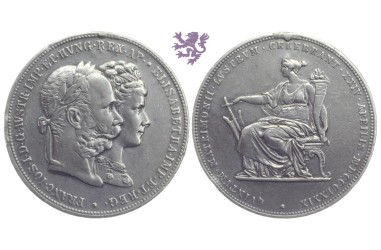 2 gulden, 1879. Franz Joseph I Silver Wedding Jubilee