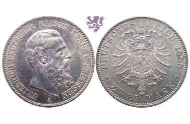 2 mark, 1888. Friedrich Konig III