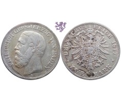 2 mark, 1877. Friedrich Grosherzog von Baden