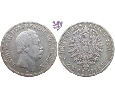 2 mark, 1876. Ludwig III Grosherzog von Hessen