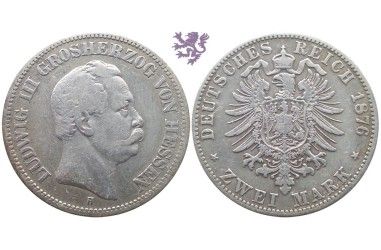 2 mark, 1876. Ludwig III Grosherzog von Hessen