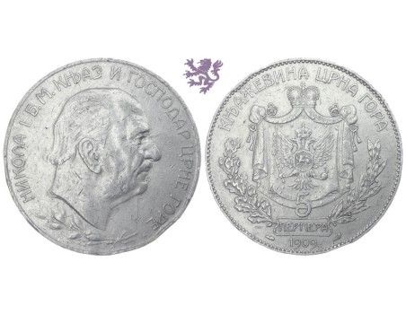 5 perpera, 1909. Nikola I