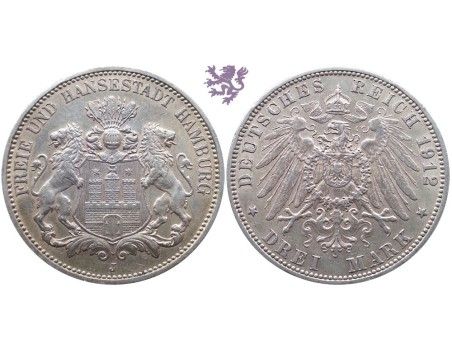 3 mark, 1912. Hamburg