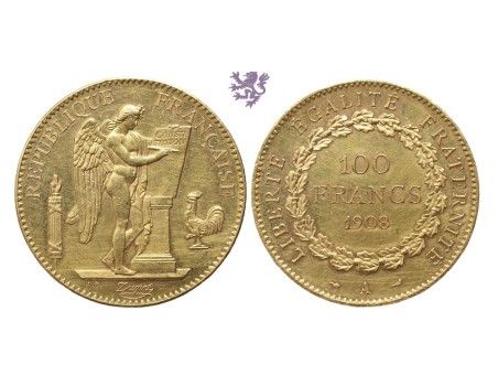 100 francs, 1908. Republic