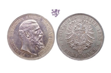 5 mark, 1888. Friedrich III