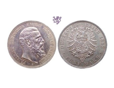 5 mark, 1888. Friedrich III