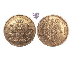 10 mark, 1877. J, Hamburg