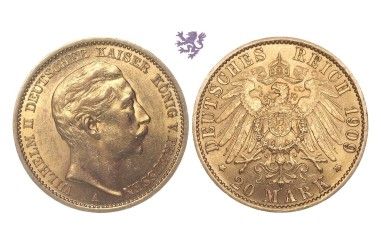 20 mark, 1909. Wilhelm II
