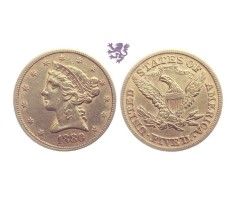 5 dollar, 1880. Liberty