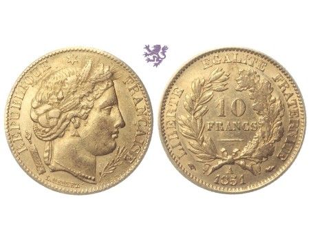 10 francs, 1851. republic