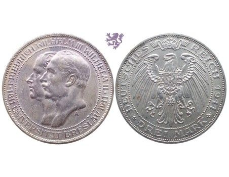 3 mark 1911. 100th Anniversary of Breslau University