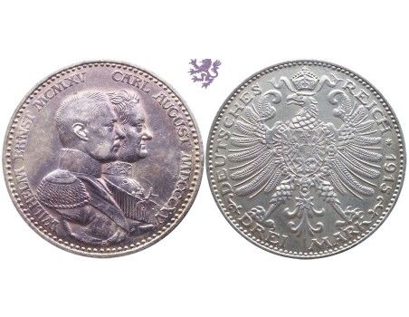 3 mark 1915.  100th Anniversary of the Grand Duchy of Saxe-Weimar-Eisenach