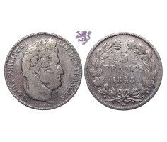 5 francs, 1843.W, Luis Philippe I