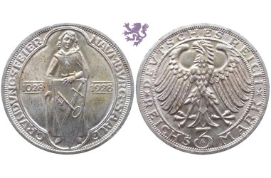 3 mark, 1928. 900th Anniversary of Naumburg