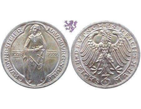 3 mark, 1928. 900th Anniversary of Naumburg