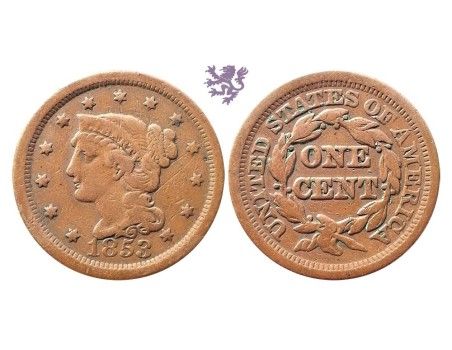 1 cent, 1853.