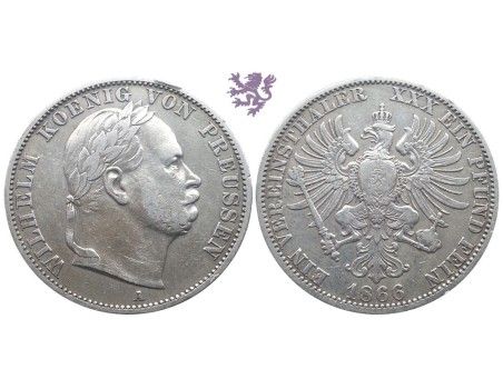 1 vereinsthaler, 1866. A Wilhelm I