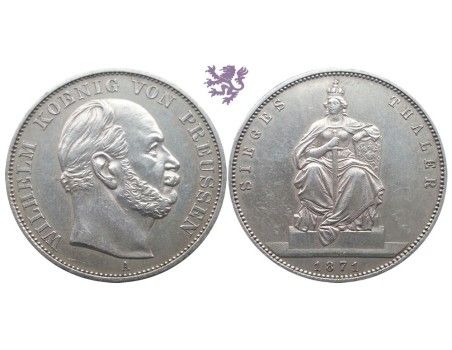 1 thaler, 1871. Wilhelm I "Siegestaler"