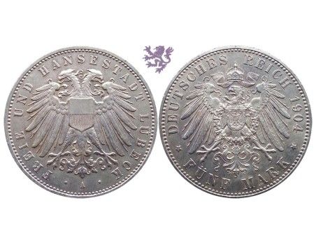 5 mark, 1904. FREIE UND HANSESTADT LÜBECK