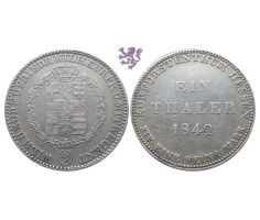 Thaler, 1842. Hessen-Kassel Kurfürst Wilhelm II.Friedrich Wilhelm