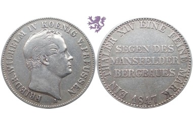 Thaler, 1847. Wilhelm IV