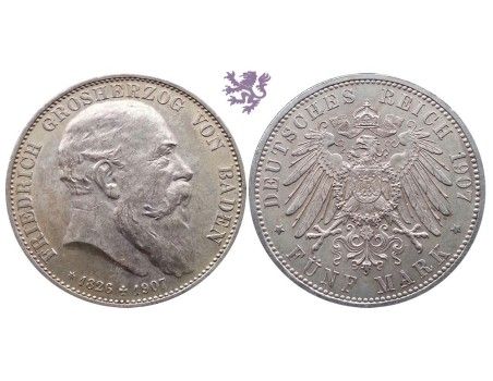 5 mark, 1907. Friedrich Grosherzog