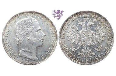 1 florin, 1858. Franc Joseph I