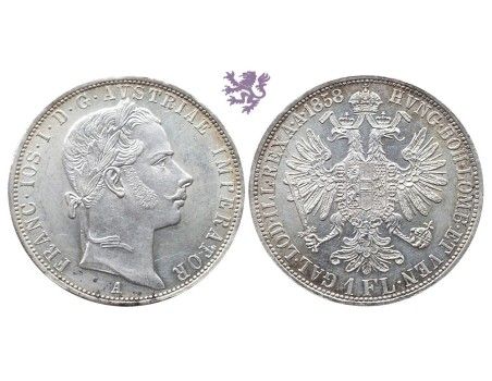 1 florin, 1858. Franc Joseph I