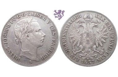 1 vereinsthaler, 1857. Franz Joseph I