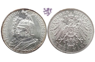 2 mark, 1901. Friedrich I Wilhelm II 1701 - 1901