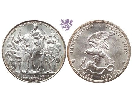2 mark, 1913. Wilhelm II