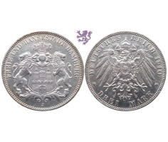 3 mark, 1910. Hamburg