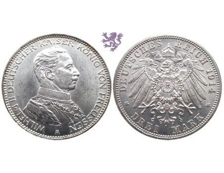 3 mark, 1914. Wilhelm II