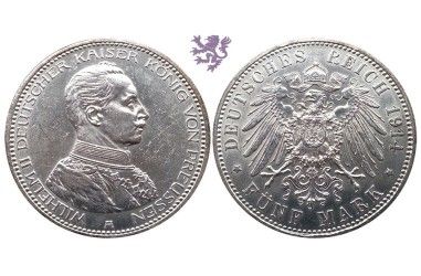 5 mark, 1914. Wilhelm II