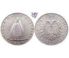 5 schilling, 1934. Magna Mater Austriae