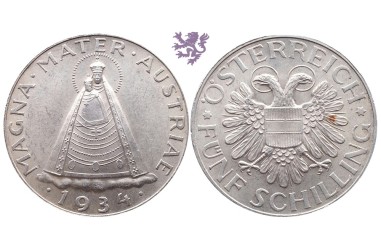 5 schilling, 1934. Magna Mater Austriae