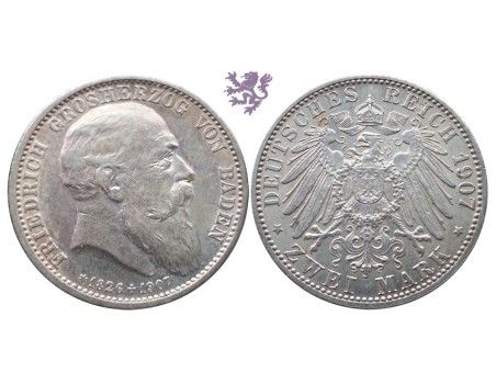 2 mark, 1907. Friedrich Grosherzog