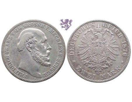 2 mark, 1876. Friedrich Franz