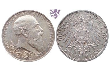 2 mark, 1902. Friedrich Grosherzog