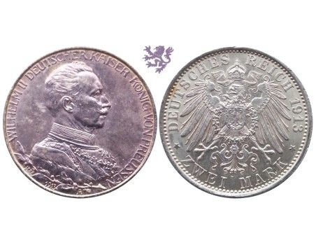 2 mark, 1913. Wilhelm II