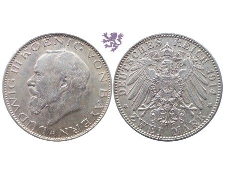 2 mark, 1914. Ludwig III Koenig