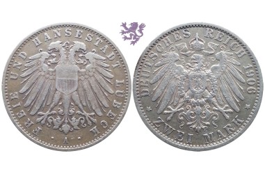 2 mark, 1906. Lübeck