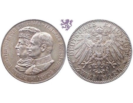 2 mark, 1909. Friedrich August