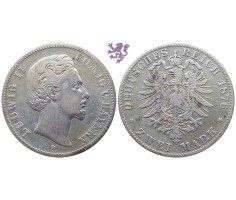 2 mark, 1876. Ludwig II