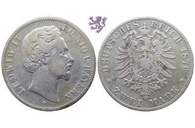 2 mark, 1876. Ludwig II