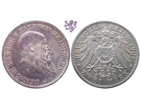 2 mark, 1901. Georg II Herzog