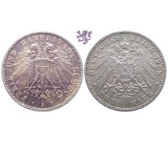3 mark, 1909. Lübeck