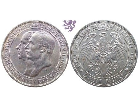 3 mark, 1911. Wilhelm II&Wilhelm III