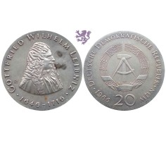 20 mark, 1966. Gottfried Wilhelm Leibniz